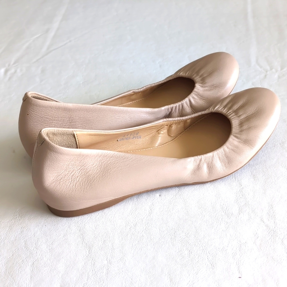 J. Crew Beige Italian Leather Ballet Flats - Picture 3 of 9